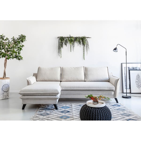 Svetlobéžová rozkladacia rohová pohovka Miuform Charming Charlie, ľavý roh-image-1