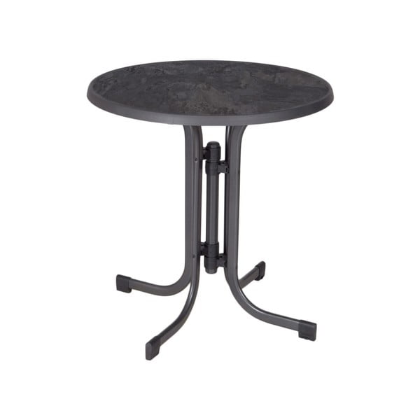 Kovový okrúhly záhradný jedálenský stôl ø 70 cm Pizarra – Dajar-image-1