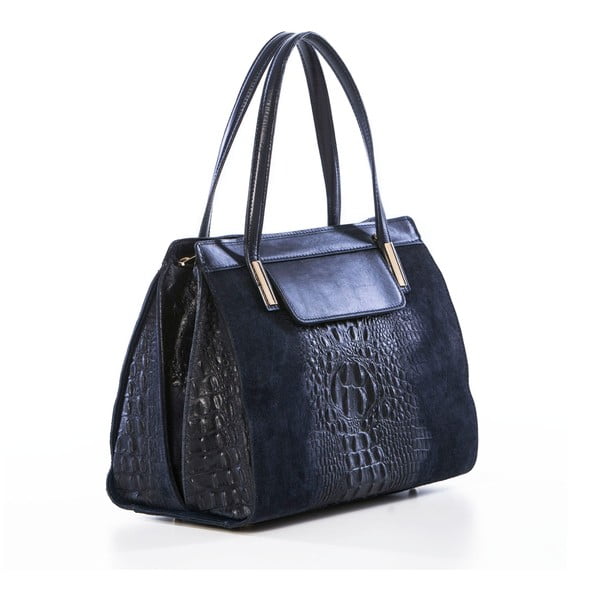 Kožená kabelka Croco Blue-image-4