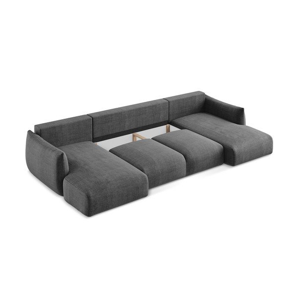 Tmavosivá rozkladacia rohová pohovka (do tvaru "U") Leila – Makamii-image-4