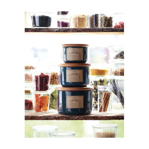 Makovomodrá dóza s dreveným viečkom Emile Henry, 0,5 l-image-1