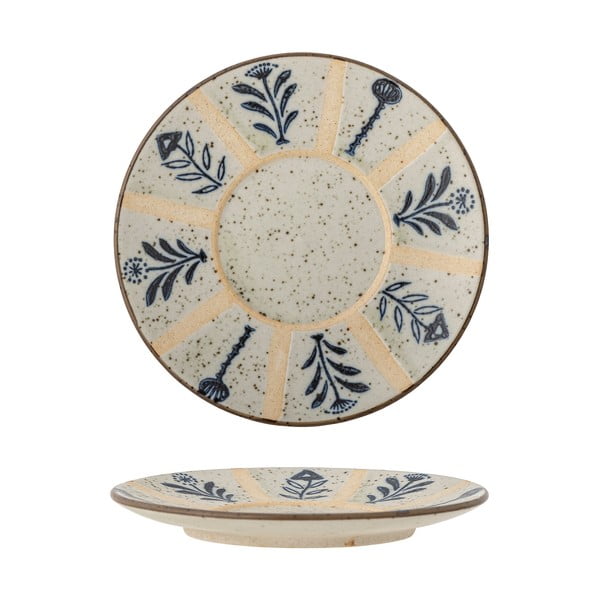 Dezertný tanier z kameniny v svetlomodrej a krémovej farbe ø 16 cm Leonie – Bloomingville