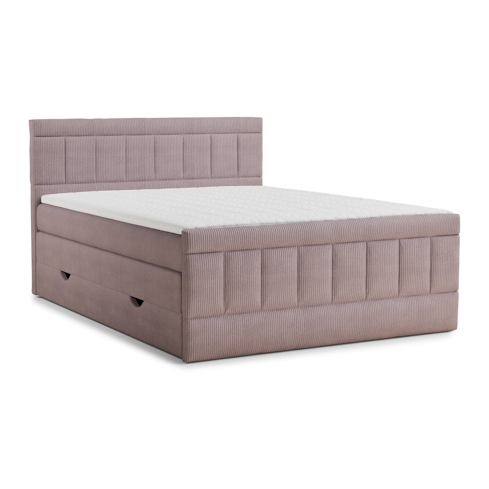 Fialová boxspring posteľ s úložným priestorom 160x200 cm Caya – Maison de Rêve