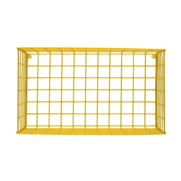 Žltá nástenná kovová polica Really Nice Things Horizontal, 30 × 60 cm