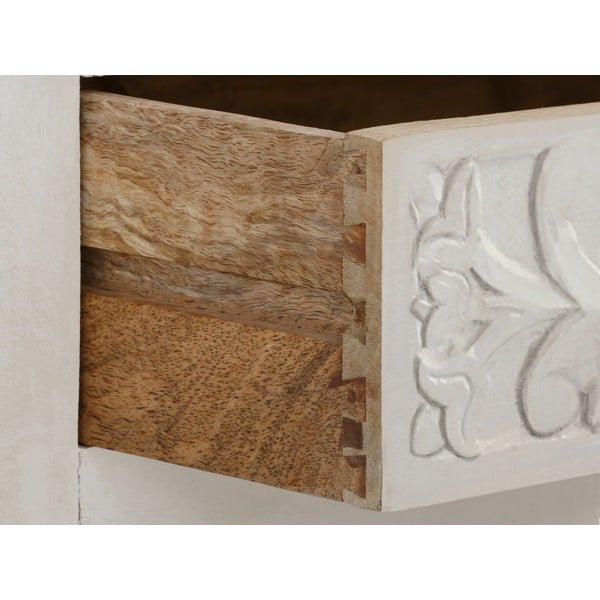 Krémová šatníková skriňa z mangového dreva 180x40 cm Kalhana – Støraa-image-3