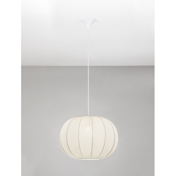 Matne biele látkové závesné svietidlo ø 50 cm Delina – Nova Luce-image-3
