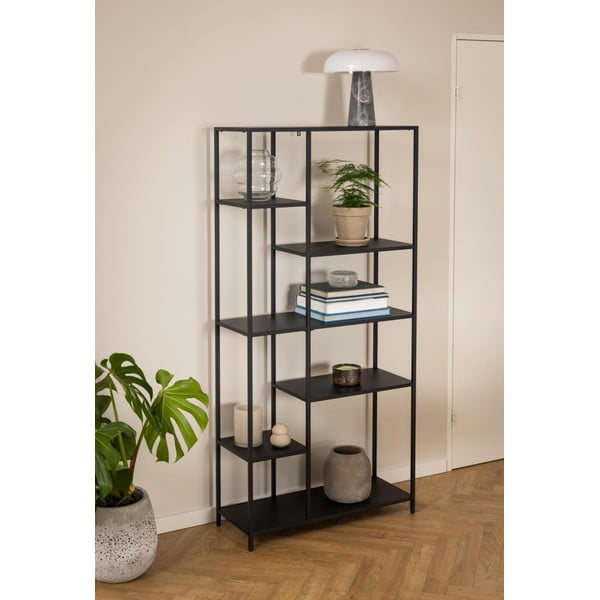 Čierna kovová knižnica 80x165 cm Newcastle – Actona-image-4