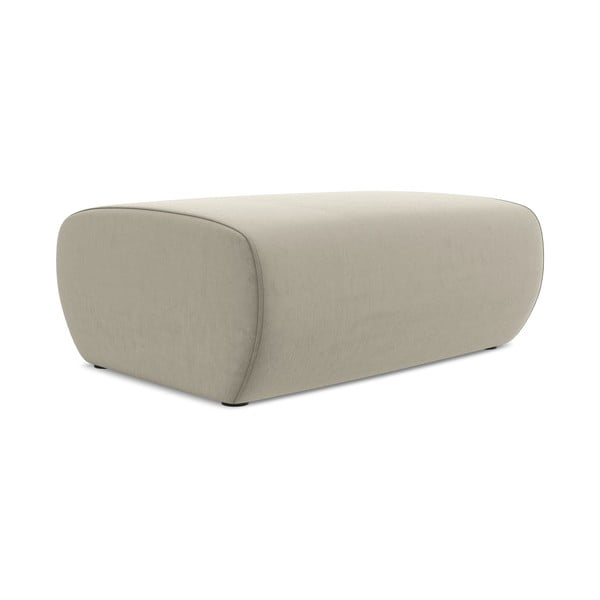 Béžová zamatová podnožka Kapua – Makamii-image-1