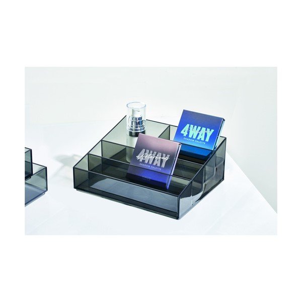 Matne čierny kúpeľňový organizér na kozmetiku z recyklovaného plastu Nail Station - iDesign-image-1