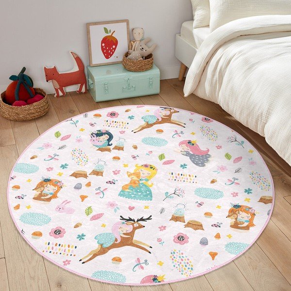 Svetloružový detský koberec ø 80 cm Comfort – Mila Home-image-3