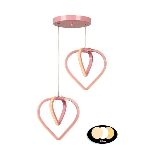 Ružové kovové LED závesné svietidlo ø 20 cm Sevinc – Squid Lighting-image-2