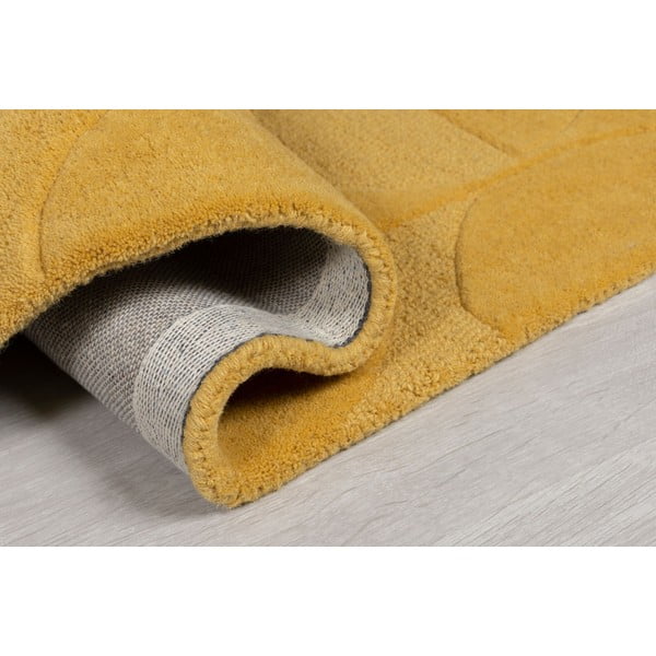 Žltý vlnený okrúhly koberec ø 160 cm Gigi - Flair Rugs-image-4