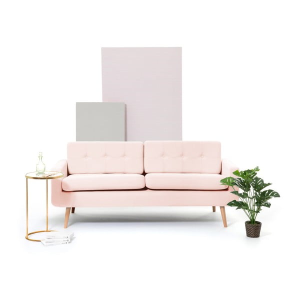 Pastelovoružová trojmiestna pohovka Vivonita Ina-image-3