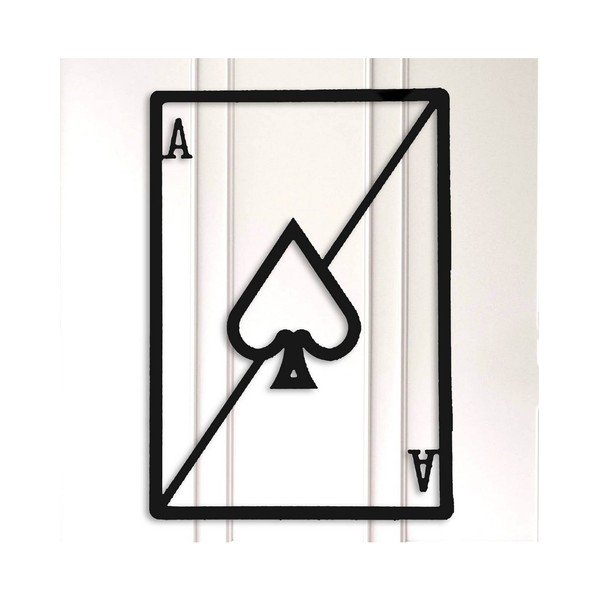 Čierna kovová nástenná dekorácia Card