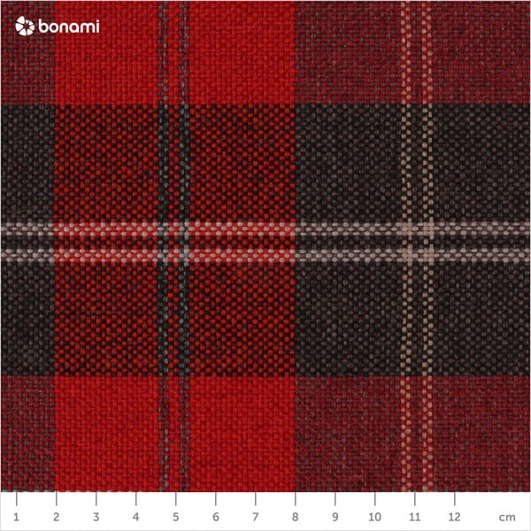 Červené kárované kreslo ušiak Max Winzer Lorris Vintage-image-1