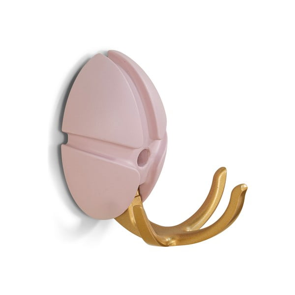 Svetloružový/v zlatej farbe nástenný plastový háčik Tick – Spinder Design-image-2