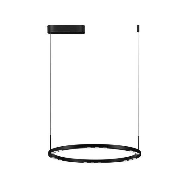 Matne čierne hliníkové LED závesné svietidlo so stmievačom ø 60 cm Lunette – Nova Luce