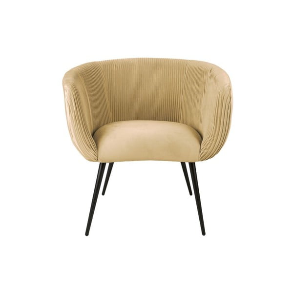 Béžová jedálenská stolička so zamatovým povrchom Majestic - Leitmotiv