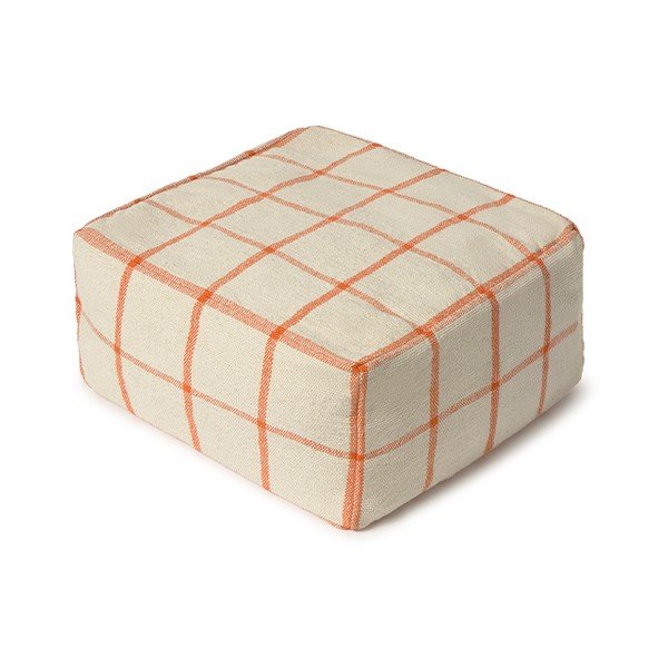Krémovobiely taburet Geo Block – Lorena Canals