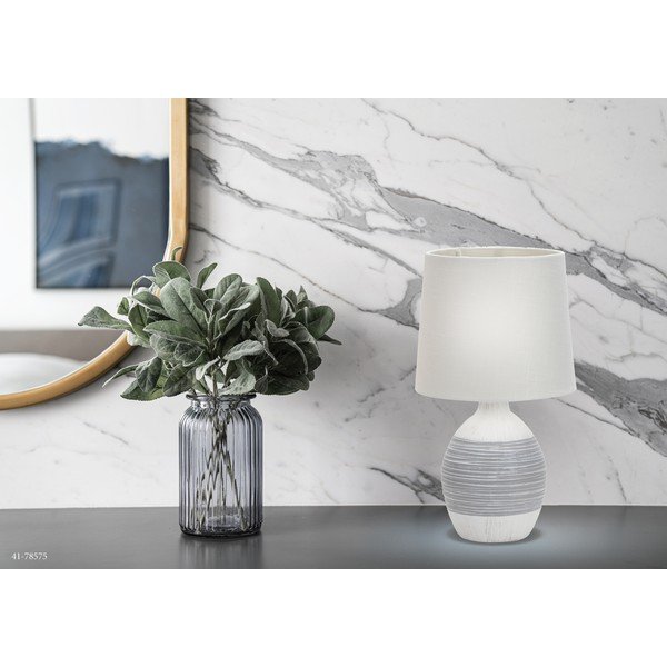 Svetlosivá stolová lampa s textilným tienidlom (výška  35 cm) Ambon – Candellux Lighting-image-1