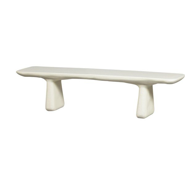 Slonovinová plastová záhradná lavica Loggia – WOOOD-image-2