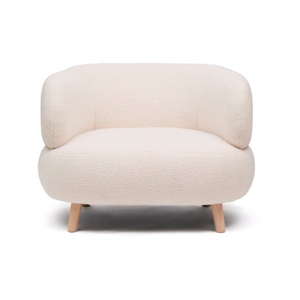 Béžové kreslo z textílie buklé Luisa – Kave Home-image-3