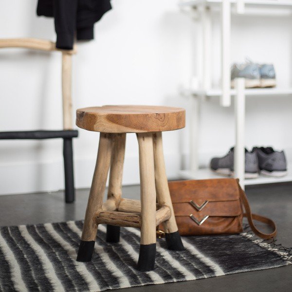 Stolička z teakového dreva White Label Harry-image-1