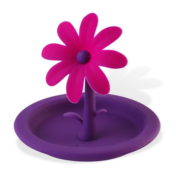 Fialové silikónové viečko na hrnčeky Vialli Design Flower