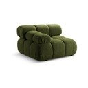 Zelený modul pohovky z textílie bouclé (ľavý roh) Bellis – Micadoni Home