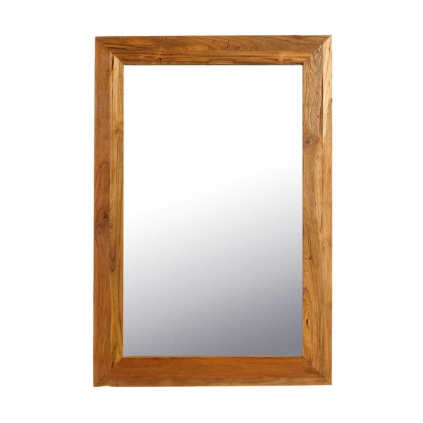 Tmavohnedé nástenné drevené zrkadlo Tropicho, 80 × 120 cm