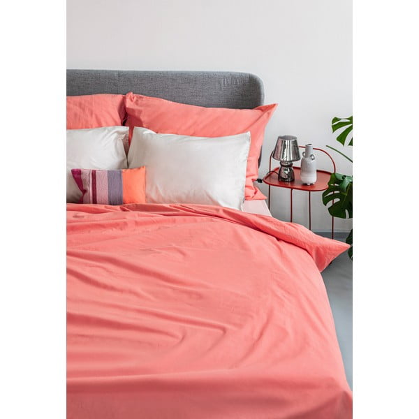Korálovoružové bavlnené obliečky na dvojlôžko Bonami Selection, 200 x 220 cm-image-4