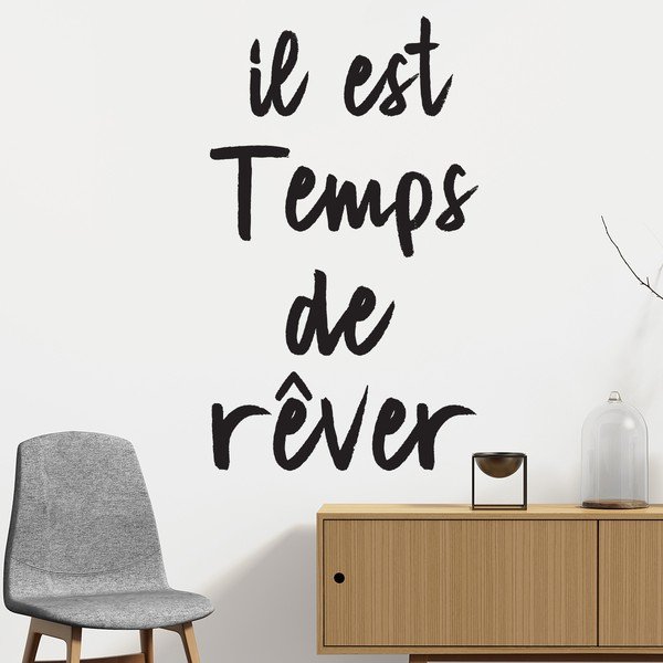 Čierna samolepka Ambiance Quote Temps De Revere-image-2