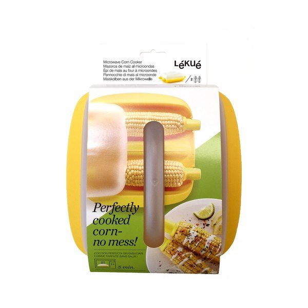 Žltá silikónová nádoba na prípravu kukurice Lékué Corn-image-1
