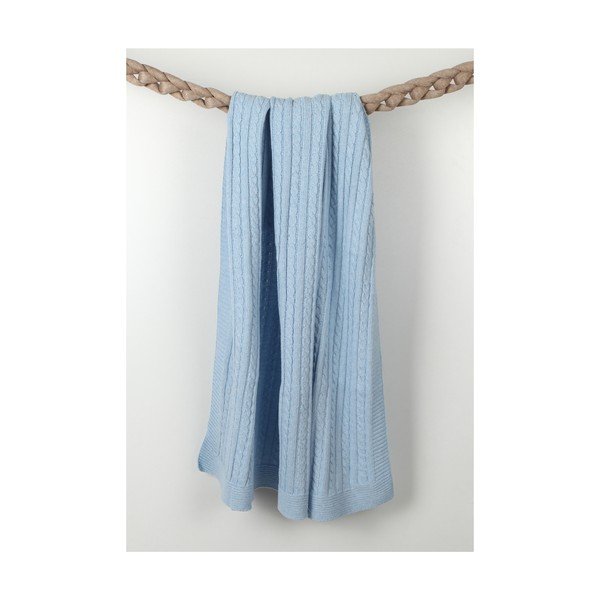 Svetlomodrá detská deka Baby Ecru Lexie, 90 × 90 cm-image-1