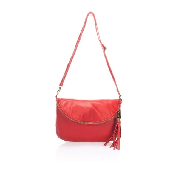 Červená kožená kabelka Lisa Minardi Vetro