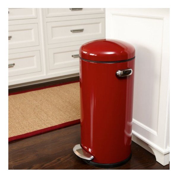 Červený pedálový kôš simplehuman Retro 30 l-image-1