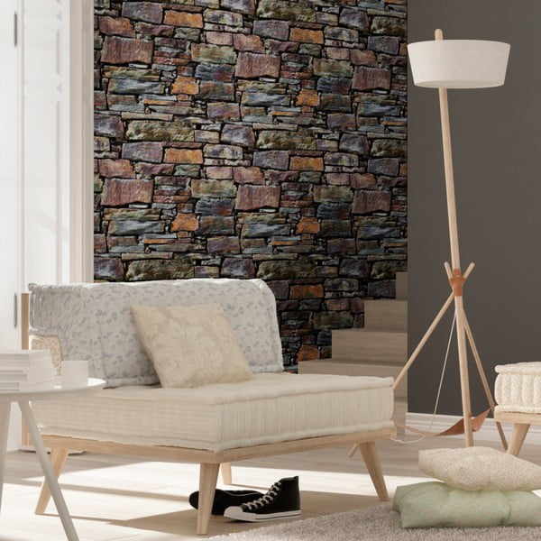 Nástenná samolepka Ambiance Wall Materials Stones from Roussilon, 40 × 40 cm
