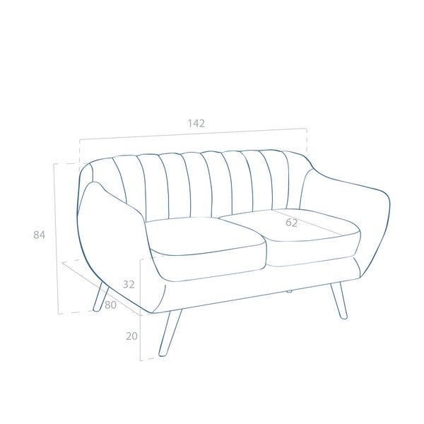 Pastelovoružová pohovka pre dvoch Vivonita Kennet-image-3