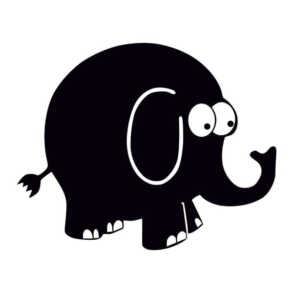 Čierna nástenná popisovacia samolepka Chalk Elephant