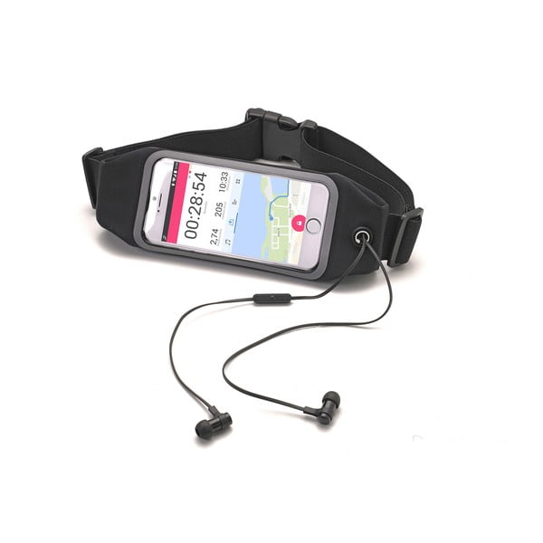 Čierne športové neoprénové puzdro CELLY RunBelt View, pre telefóny do 4.7"