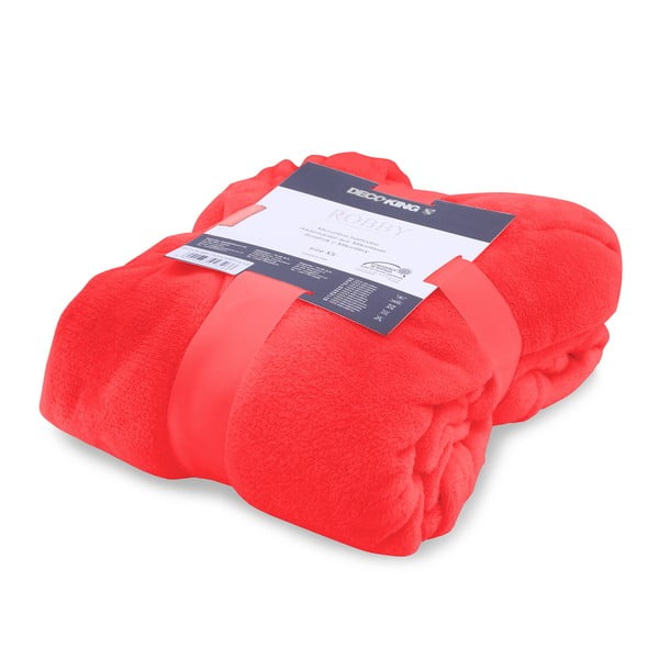 Červený unisex župan z mikrovlákna DecoKing Robby, veľ. M-image-1