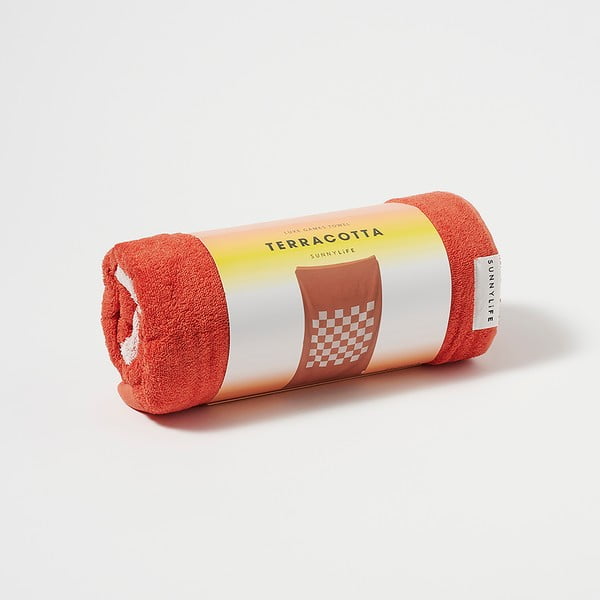 Terakotovooranžová bavlnená plážová osuška Sunnylife Luxe Games, 175 x 90 cm-image-4