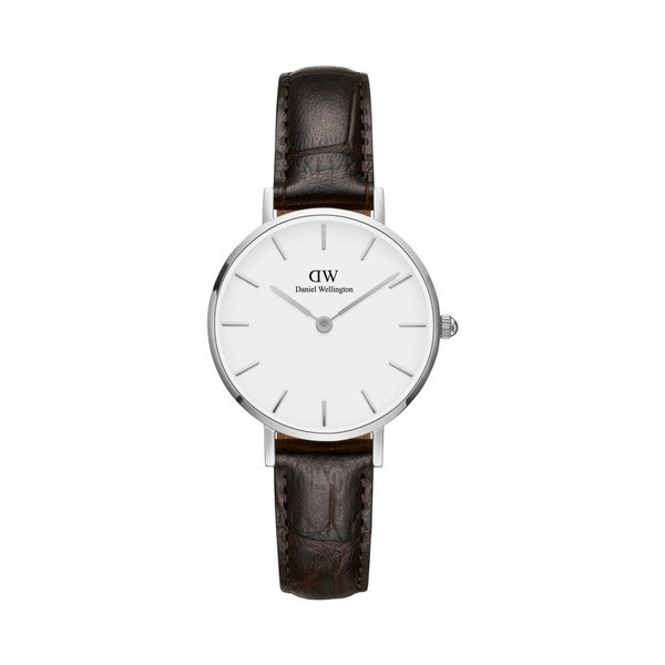 Dámske hodinky s koženým remienkom s detailmi striebornej farby Daniel Wellington Petite York, ⌀ 28 mm