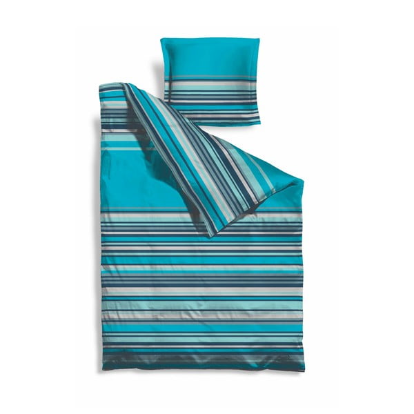 Predĺžené obliečky Turquoise Stripes, 140x220 cm