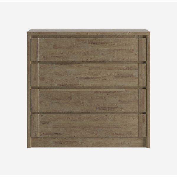 Hnedá nízka komoda z dubového dreva 105x96 cm Timo – Olivia Living-image-2
