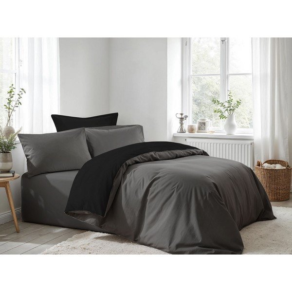 Antracitové obliečky na jednolôžko 200x140 cm – Mijolnir