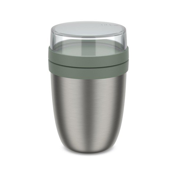 Termoska na jedlo z nehrdzavejúcej ocele v striebornej farbe/šalviová zelená 500 ml Ellipse – Mepal