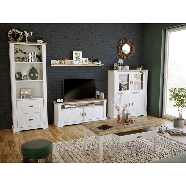 Biely drevený TV stolík Artemob Campton-image-1