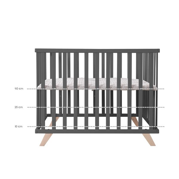 Tmavosivá detská ohrádka z bukového dreva 75x100 cm Lil Planet – Roba-image-3