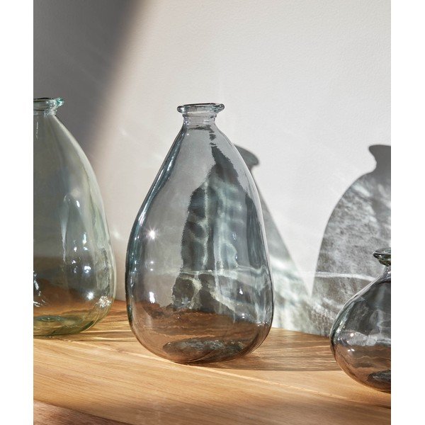 Modrá váza z recyklovaného skla (výška  36 cm) Brenna – Kave Home-image-1